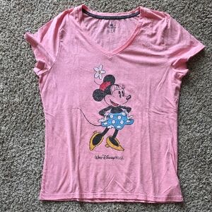 Disney Pink Heathered Minnie Mouse Tee